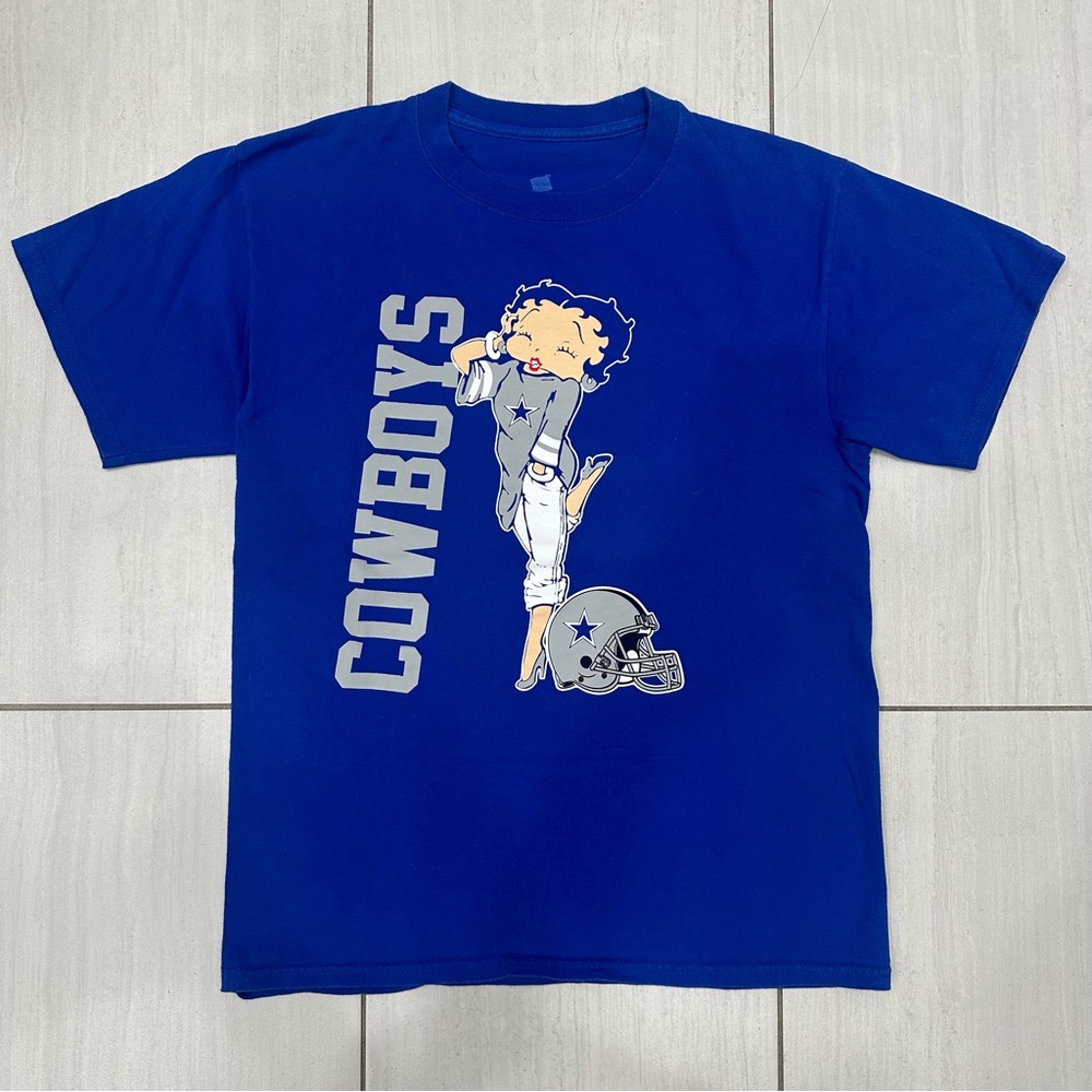 Hanes Blue Dallas Cowboys x Betty Boop Tee